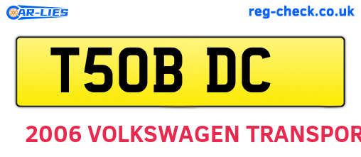 T50BDC are the vehicle registration plates.