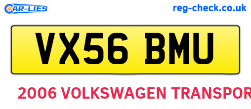 VX56BMU are the vehicle registration plates.