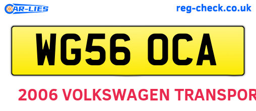 WG56OCA are the vehicle registration plates.