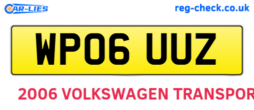 WP06UUZ are the vehicle registration plates.