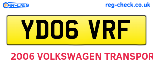 YD06VRF are the vehicle registration plates.
