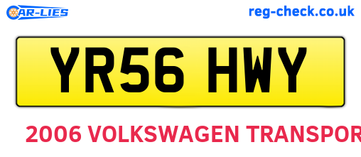 YR56HWY are the vehicle registration plates.