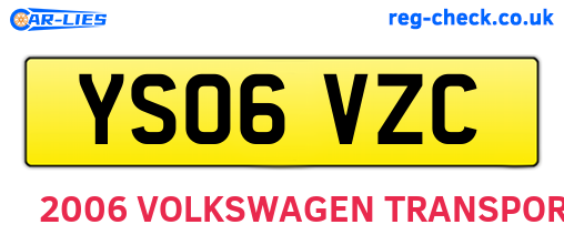 YS06VZC are the vehicle registration plates.