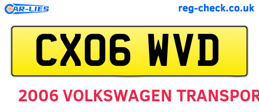 CX06WVD are the vehicle registration plates.