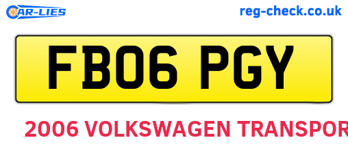 FB06PGY are the vehicle registration plates.
