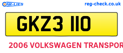 GKZ3110 are the vehicle registration plates.