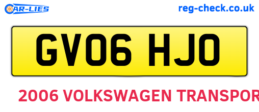 GV06HJO are the vehicle registration plates.