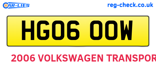 HG06OOW are the vehicle registration plates.