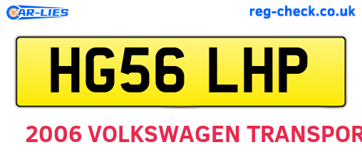 HG56LHP are the vehicle registration plates.