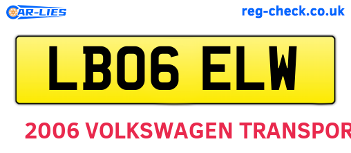 LB06ELW are the vehicle registration plates.