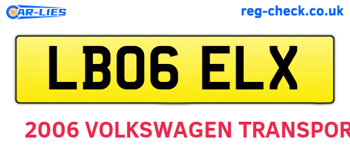LB06ELX are the vehicle registration plates.