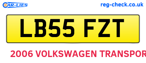 LB55FZT are the vehicle registration plates.