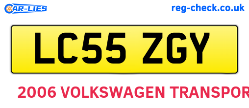 LC55ZGY are the vehicle registration plates.