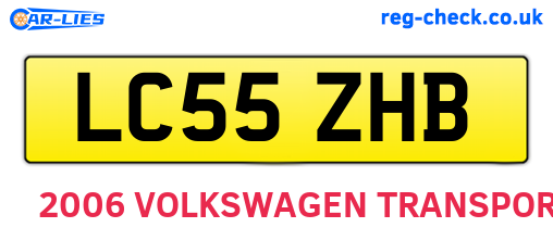 LC55ZHB are the vehicle registration plates.