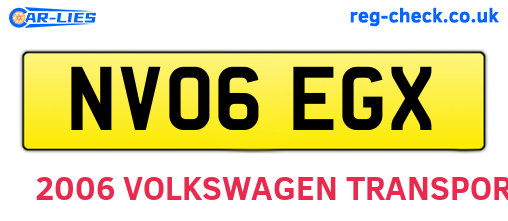 NV06EGX are the vehicle registration plates.