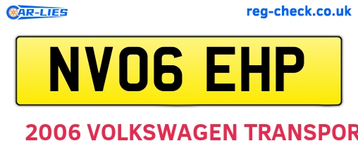 NV06EHP are the vehicle registration plates.