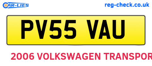 PV55VAU are the vehicle registration plates.