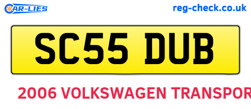 SC55DUB are the vehicle registration plates.