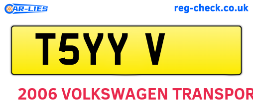 T5YYV are the vehicle registration plates.