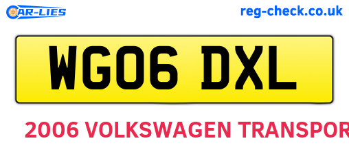 WG06DXL are the vehicle registration plates.