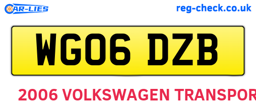 WG06DZB are the vehicle registration plates.