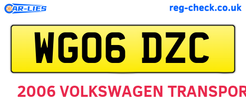 WG06DZC are the vehicle registration plates.