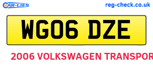 WG06DZE are the vehicle registration plates.