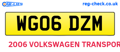 WG06DZM are the vehicle registration plates.
