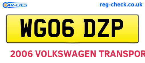 WG06DZP are the vehicle registration plates.