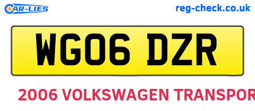 WG06DZR are the vehicle registration plates.