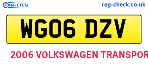 WG06DZV are the vehicle registration plates.