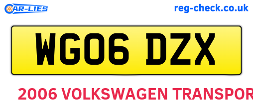 WG06DZX are the vehicle registration plates.