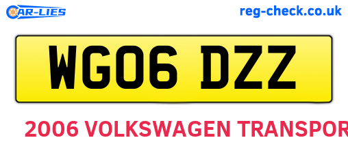 WG06DZZ are the vehicle registration plates.