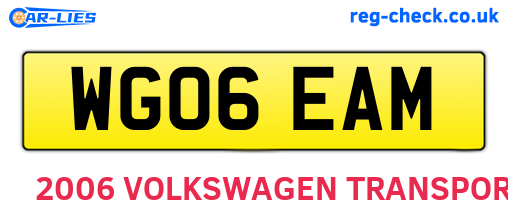 WG06EAM are the vehicle registration plates.
