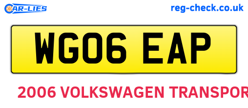 WG06EAP are the vehicle registration plates.