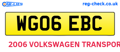 WG06EBC are the vehicle registration plates.