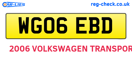 WG06EBD are the vehicle registration plates.