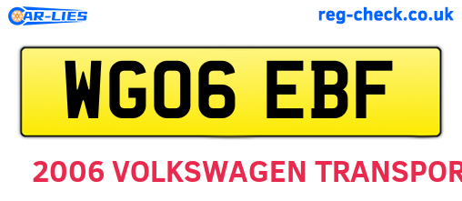 WG06EBF are the vehicle registration plates.