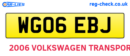 WG06EBJ are the vehicle registration plates.