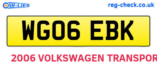 WG06EBK are the vehicle registration plates.