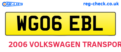 WG06EBL are the vehicle registration plates.