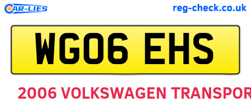 WG06EHS are the vehicle registration plates.