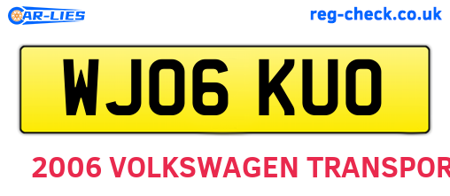 WJ06KUO are the vehicle registration plates.