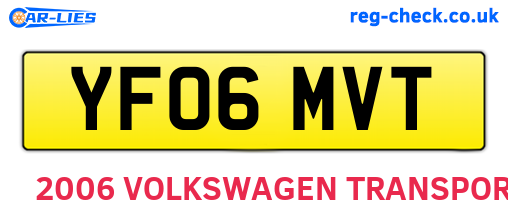 YF06MVT are the vehicle registration plates.