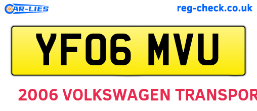 YF06MVU are the vehicle registration plates.