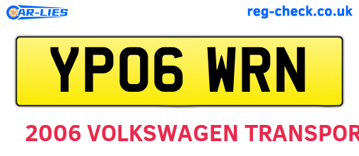 YP06WRN are the vehicle registration plates.