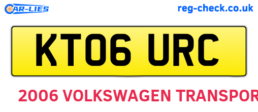 KT06URC are the vehicle registration plates.