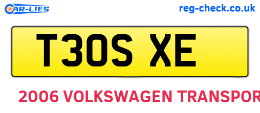 T30SXE are the vehicle registration plates.