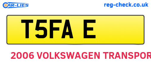T5FAE are the vehicle registration plates.