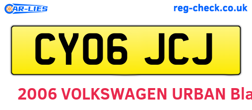 CY06JCJ are the vehicle registration plates.